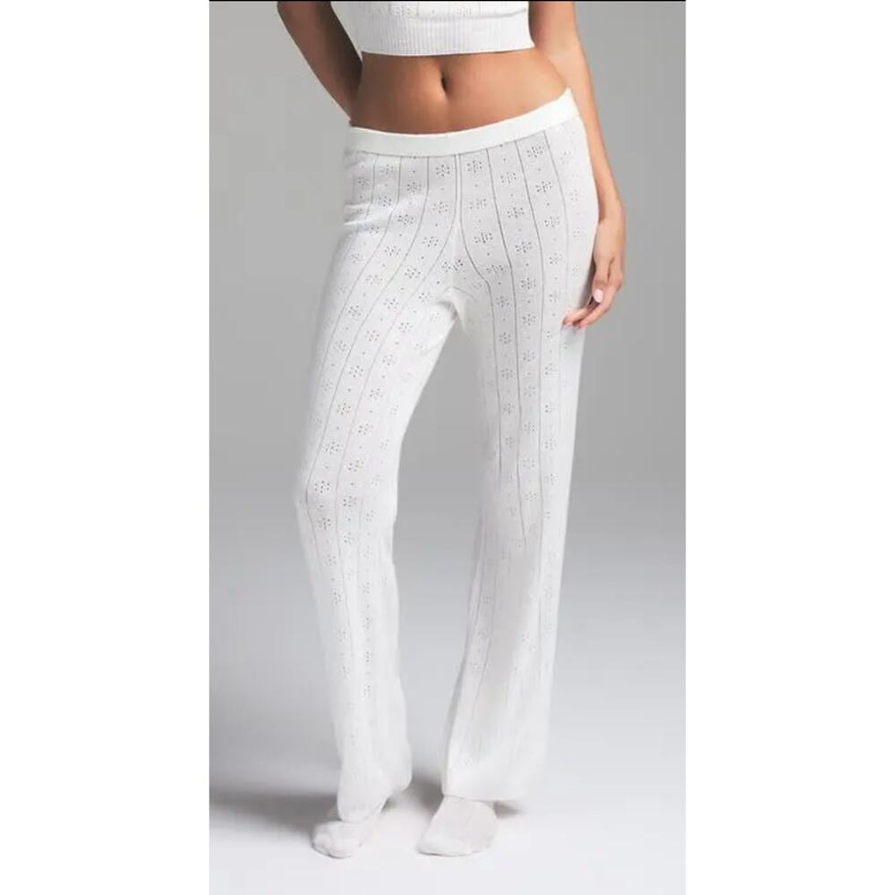 SKIMS Sweater Knit Pointelle Lounge Pants in Marble Large NWOT